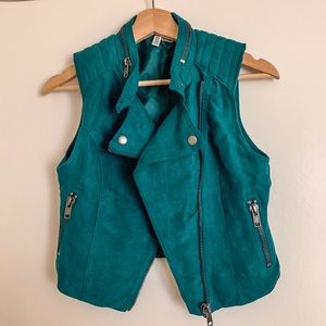 Faux Suede Green Vest